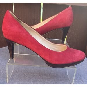 Women's Cole Haan Chelsea Red Suede Heels Size 9.5B